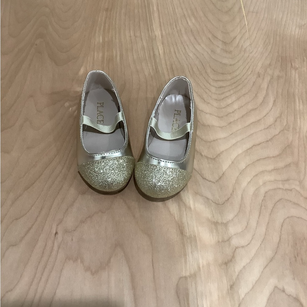Place Gold Glitter Kids Shoes